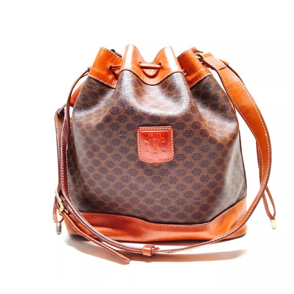 🏆💎💯 CELINE Shoulder Bag Leather PVC Brown - Picture 1 of 8